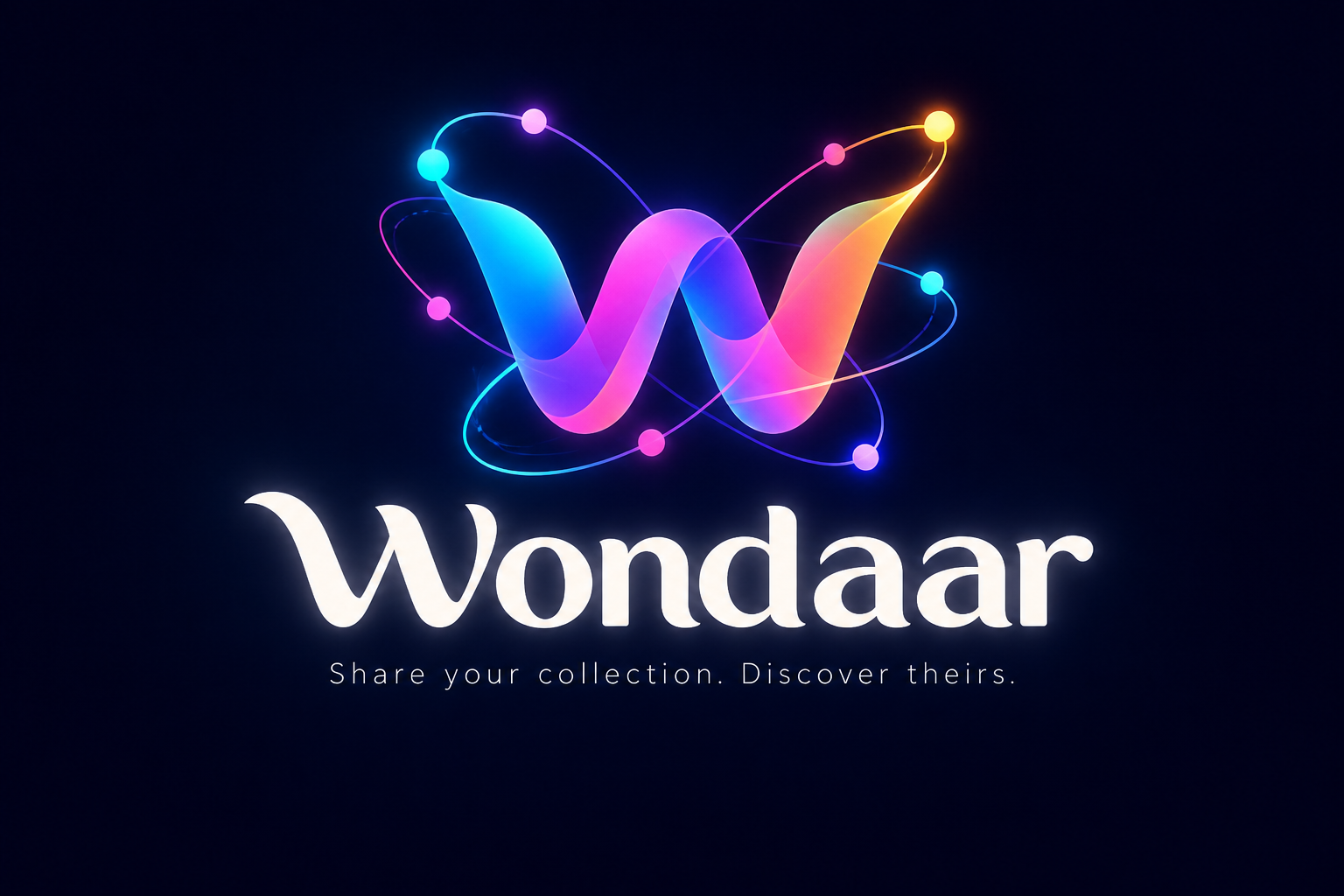 Wondaar connected-orbit logo with community nodes